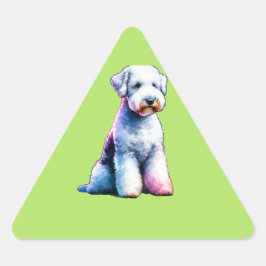 Bedington Terrier Dog Dreieckiger Aufkleber
