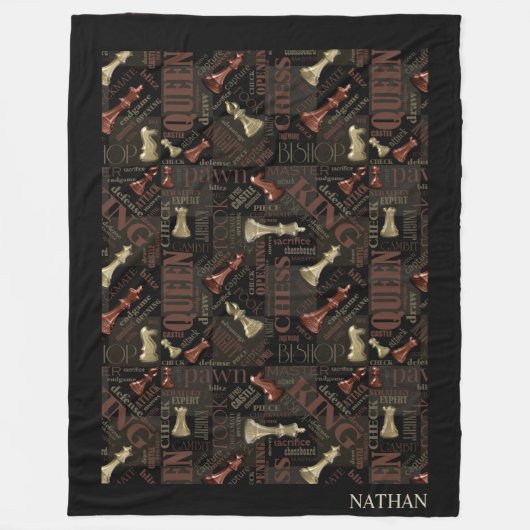 Bedingungen und Stücke für Schach - Kupfer- und Go Fleecedecke (Vorderseite)