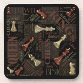 Bedingungen und Stücke für Schach - Kupfer- und Go Getränkeuntersetzer (Vorderseite)