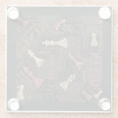 Bedingungen und Stücke für Schach - Kupfer- und Go Glasuntersetzer (Rückseite)