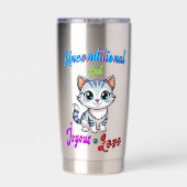 bedingungslose und freudige Liebe Thermobecher (Rückseite)