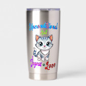 bedingungslose und freudige Liebe Thermobecher (Vorderseite)