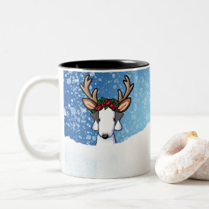 Bedlington Reindeer Christmas Zwei-Tone-Tasse Zweifarbige Tasse
