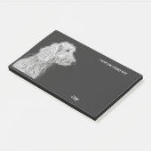 Bedlington Terrier Abstrakt Art Dog Name Post-it Klebezettel (angewinkelt)