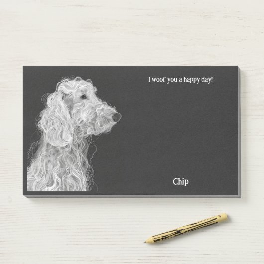 Bedlington Terrier Abstrakt Art Dog Name Post-it Klebezettel (Auf Schreibtisch)