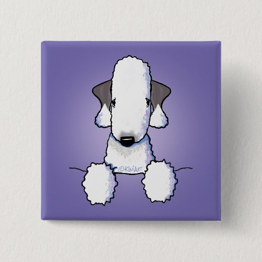 Bedlington Terrier Button (Vorderseite)
