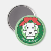 Bedlington Terrier Christmas Magnet (Vorderseite/Rückseite)