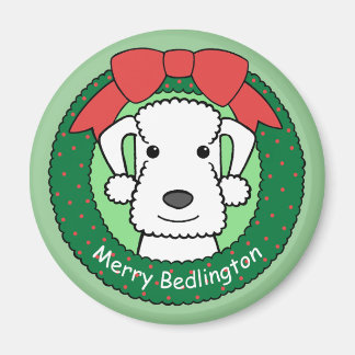 Bedlington Terrier Christmas Magnet