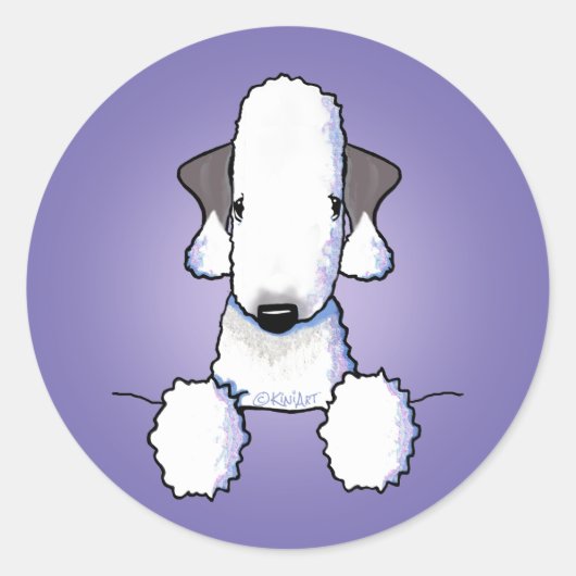 Bedlington Terrier Classic Round Sticker (Vorderseite)