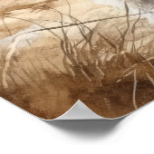 Bedlington Terrier Dog Art Print Poster (Ecke)