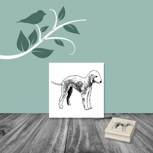 Bedlington Terrier Dog Breed Gummistempel
