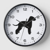 Bedlington Terrier Dog Breed Silhouette Uhr (Vorderseite)