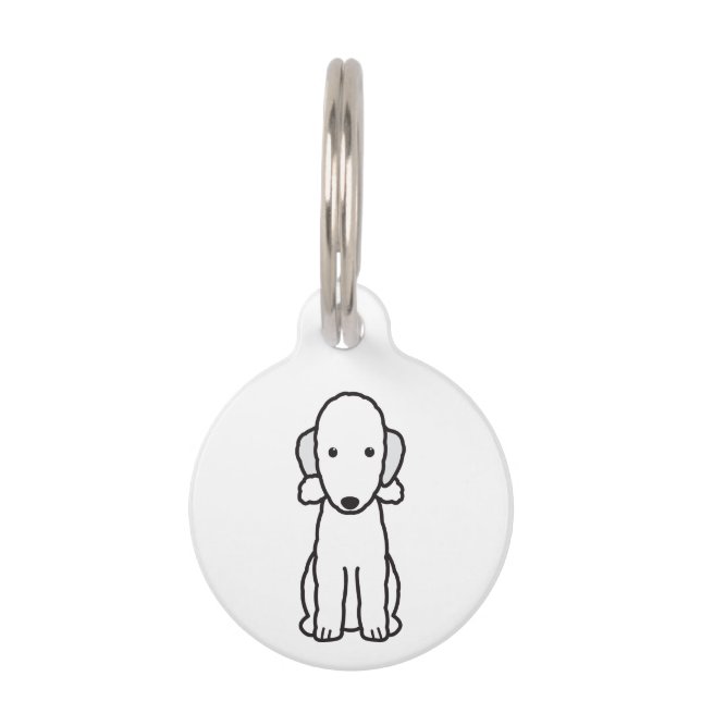 Bedlington Terrier Dog Cartoon Tiermarke (Vorderseite)