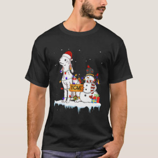 Bedlington Terrier Dog Christmas Snowman Xmas Ligh T-Shirt