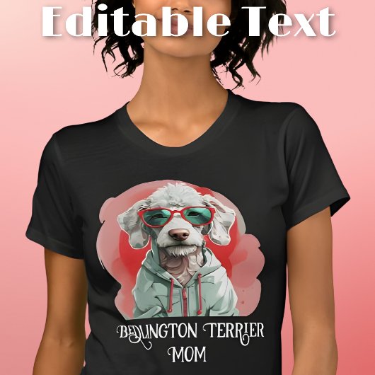 Bedlington Terrier Dog Mama Sonnenbrille T-Shirt