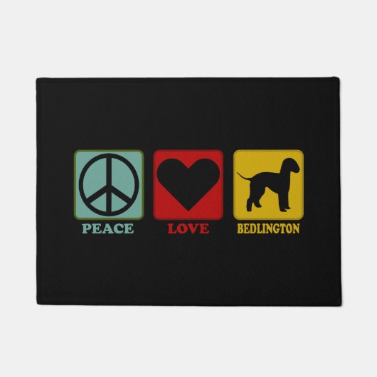 Bedlington Terrier Dog Peace Love Gift for Owner Fußmatte (Vorderseite)