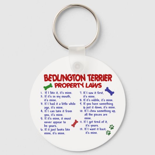 BEDLINGTON TERRIER-Eigenschaftengesetze 2 Schlüsselanhänger (Vorderseite)