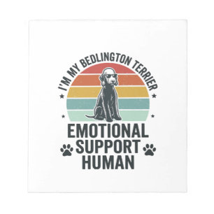 Bedlington Terrier Emotionaler Unterstützer Mensch Notizblock