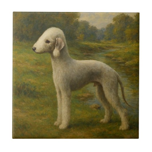 Bedlington Terrier Fliese (Vorderseite)