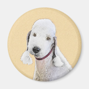 Bedlington Terrier Gemälde - Originale Hundekunst Magnet