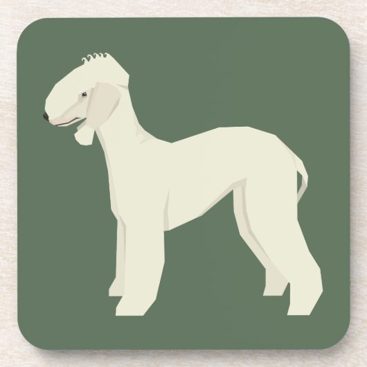 Bedlington Terrier Getränkeuntersetzer (Vorderseite)