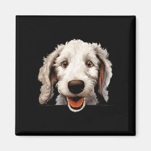 Bedlington Terrier Hund Mama Papa spähender Welpe Magnet
