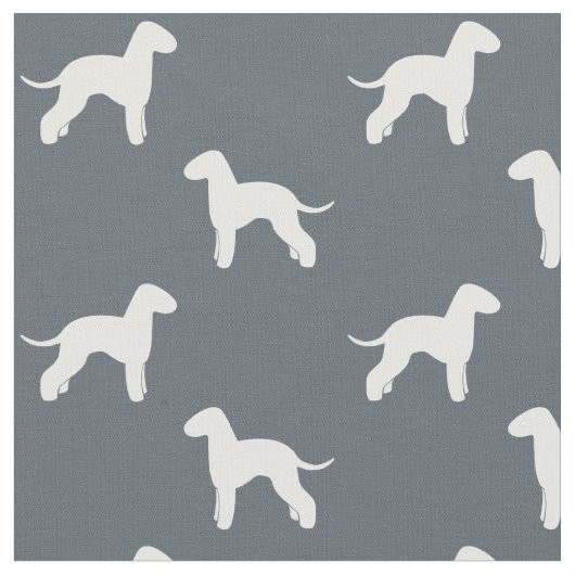 Bedlington Terrier Hund Silhouetten Muster Stoff (Nahaufnahme)