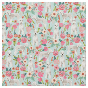 Bedlington Terrier Hund Vintage Blütenminze Stoff