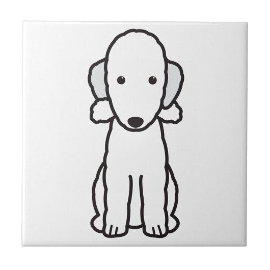 Bedlington Terrier-HundeCartoon Fliese (Vorderseite)