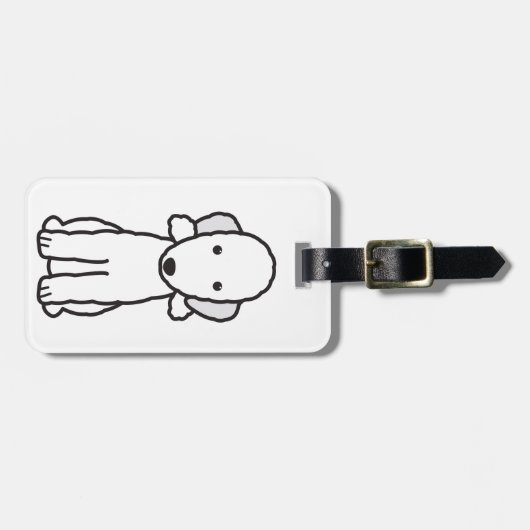 Bedlington Terrier-HundeCartoon Gepäckanhänger (Vorderseite horizontal)