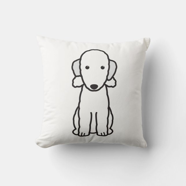Bedlington Terrier-HundeCartoon Kissen (Vorderseite)