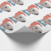 Bedlington Terrier im Geschenkpapier (Ecke)