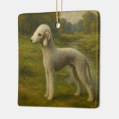 Bedlington Terrier Keramikornament (Links)