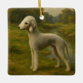 Bedlington Terrier Keramikornament (Vorderseite)