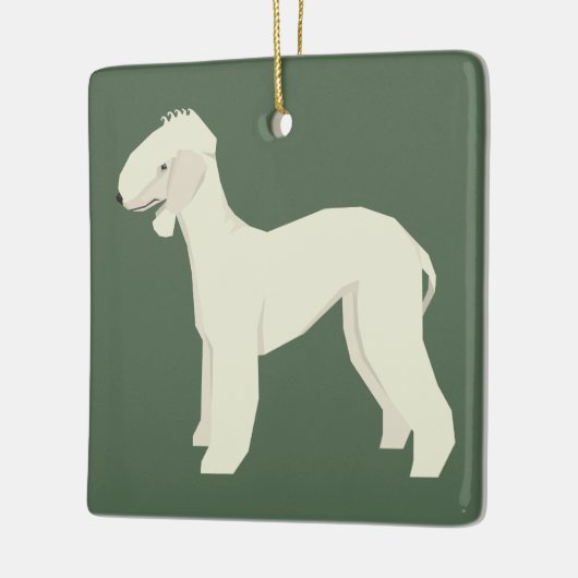 Bedlington Terrier Keramikornament (Links)