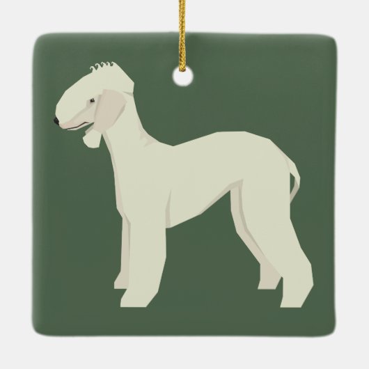 Bedlington Terrier Keramikornament (Rückseite)