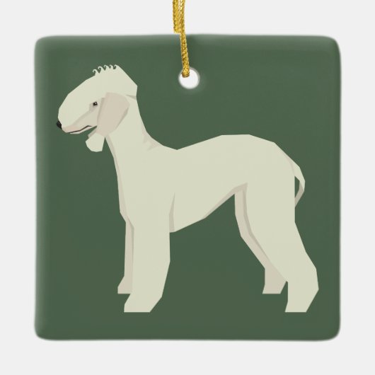 Bedlington Terrier Keramikornament (Vorderseite)