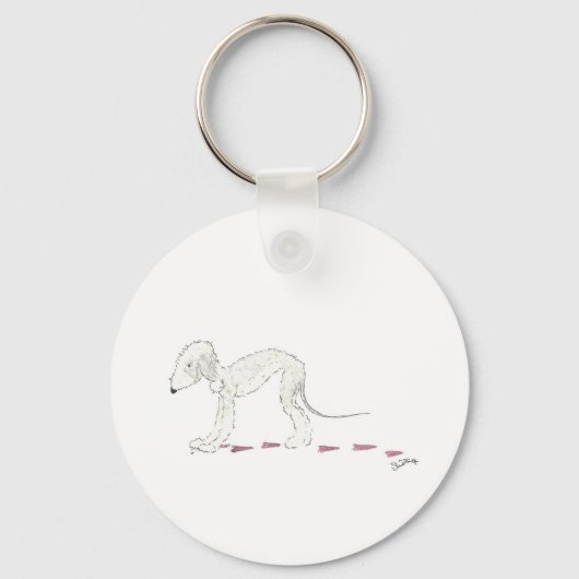 Bedlington Terrier Keyring Schlüsselanhänger (Vorderseite)