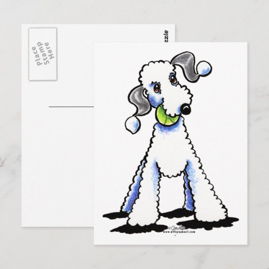 Bedlington Terrier Let's Play Postkarte (Vorne/Hinten)