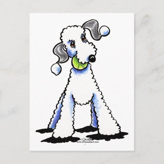 Bedlington Terrier Let's Play Postkarte (Vorderseite)