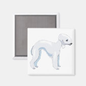 Bedlington Terrier Magnet (Vorderseite/Rückseite)