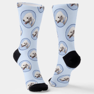 Bedlington Terrier Malerei Sandfarbener Hund Kunst Socken