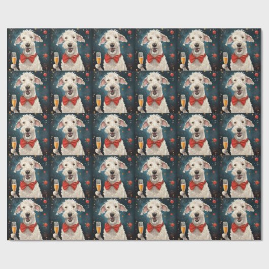 Bedlington Terrier Neujahr Geschenkpapier (Flach)