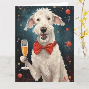 Bedlington Terrier Neujahr Karte