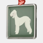 Bedlington Terrier Ornament Aus Metall (Links)