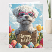 Bedlington Terrier Ostereier Karte (Vorderseite)