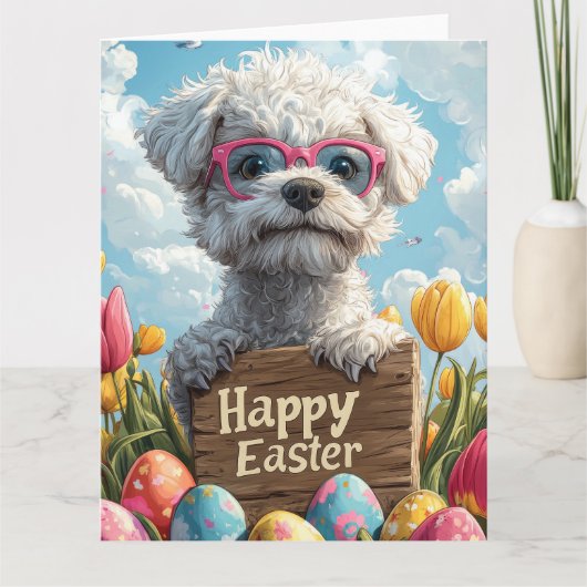 Bedlington Terrier Ostereier Karte (Vorderseite)