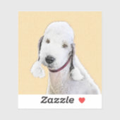 Bedlington Terrier Painting - Original Dog Art Aufkleber (Blatt)