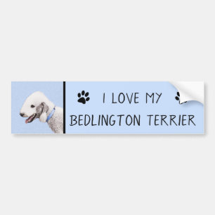 Bedlington Terrier Painting - Original Dog Art Autoaufkleber