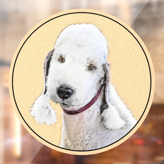 Bedlington Terrier Painting - Original Dog Art Fensteraufkleber (Blatt 2)